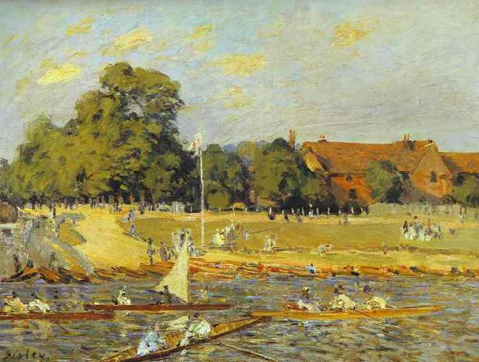 Alfred Sisley Regatta at Hampton Court, oil painting picture